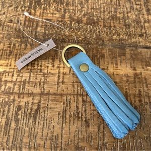 Portland Leather Goods Tassel Keychain - Blue